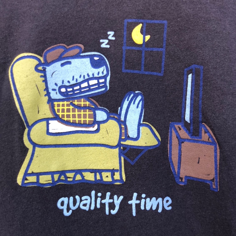 PositiviTees charcoal grey “Quality Time” long sleeve t-shirt